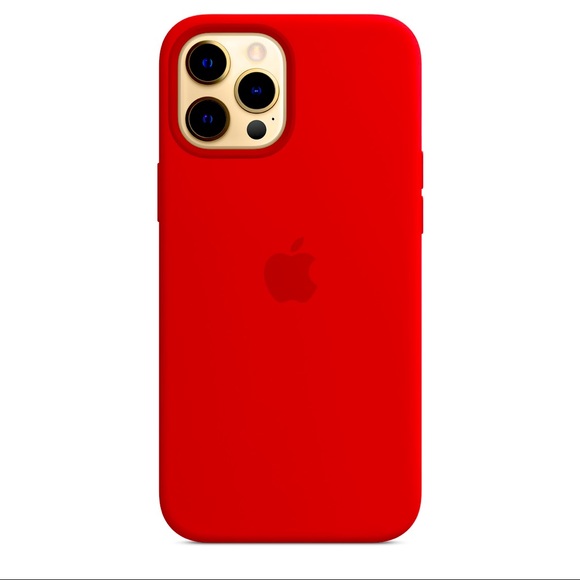 Red iPhone 12 Pro Max Silicone Phone Case - Picture 1 of 6
